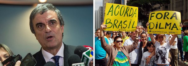  O ministro da Justiça, José Eduardo Cardozo, pediu que as manifestações contra a presidente Dilma Rousseff programadas para o próximo domingo (15) não sejam uma "ação de ódio"; "O governo tem essa tolerância com as pessoas que o criticam e gostaríamos muito que essas pessoas não fizessem uma ação de ódio, de raiva. Expressem suas ideias democraticamente, vamos nos tolerar", disse Cardozo 