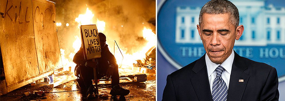 O presidente dos Estados Unidos, Barack Obama, pediu aos norte-americanos que sejam "construtivos" no debate sobre as tensões raciais e a aplicação da lei, depois que um policial branco foi inocentado no caso do assassinato de um adolescente negro desarmado em Ferguson, no Missouri; episódios de violência foram desencadeados nesta madrugada após o anúncio da absolvição de Darren Wilson, que matou a tiros Michael Brown, de 18 anos, em agosto