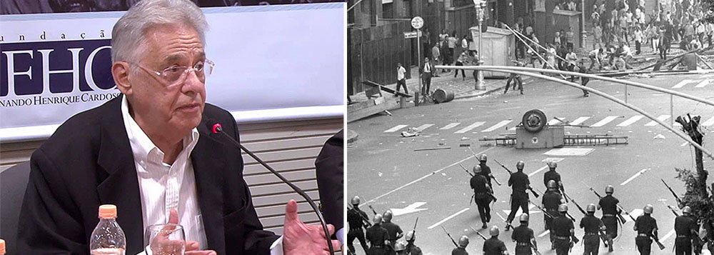 Jornalista Fernando Brito destaca um ponto do artigo publicado ontem pelo ex-presidente tucano; "Diz, ao analisar o 'populismo' com aquelas luvas de borracha que seu nojo elitista faz calçar, que 'em 1964, as ‘marchas das famílias pela liberdade’ aglutinaram as forças políticas aos militares contra o populismo presidencial e, posteriormente, se entregaram a práticas autoritárias"; e questiona: "Posteriormente, Doutor? Derrubar um presidente eleito com tropas não seria prática autoritária?"; blogueiro constata ainda que "o PSDB, como a UDN, não mais chega ao poder pela democracia"