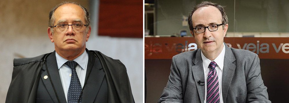 Colunista Paulo Nogueira, do Diário do Centro do Mundo, destaca que ministro do STF não compareceu à diplomação da presidente, nessa semana, por ter um compromisso; mas "encontrou tempo para ir à rádio Jovem Pan para dar uma entrevista a Reinaldo Azevedo e propagar sua habitual catilinária antipetista", diz o jornalista; "A mensagem é clara, apesar do português solene e oco de Gilmar: Reinaldo Azevedo, agora Reinaldo Petralha para os fãs de Bolsonaro, é mais importante que Dilma"