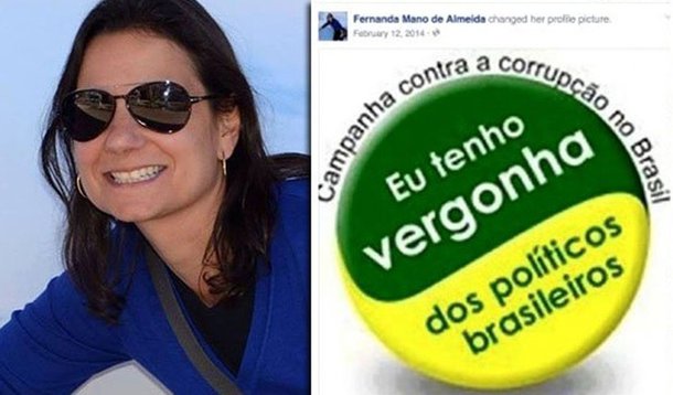 Jornalista Leandro Fortes, do Diário do Centro do Mundo, destaca o caso de Fernanda Mano de Almeida, filha do ex-diretor do Metrô Paulo Celso Mano Moreira da Silva, que é beneficiária da conta do pai na Suíça, aberta no mesmo ano em que a estatal fechou um polêmico contrato com a Alstom; nas redes sociais, ela “junta-se ao coro dos revoltados on line contra a corrupção no Brasil”; “Nas ruas, no dia 15 de março, não tenham dúvida, haverá uma multidão de Fernandas horrorizadas com a corrupção do PT e os desvios na Petrobras”
