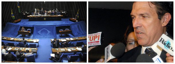 A Justiça Federal condenou o deputado distrital Agaciel Maia (PTC) pela prática de “atos dolosos de improbidade administrativa”, no período em que trabalhava como diretor do Senado; com ele, foram condenados também João Carlos Zoghbi e Franklin Albuquerque Paes Landim; a decisão foi publicada no último dia 1º, mas só ganhou destaque agora com a reeleição de Agaciel para a Câmara Legislativa do Distrito Federal; com a condenação, o ex-diretor-geral do Senado tem os direitos políticos suspensos por oito anos e terá que pagar multa equivalente a dez vezes o valor do último salário recebido pelo cargo que ocupava no Senado