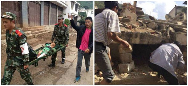 Tremor de magnitude 6,3 atingiu uma área montanhosa da província de Yunnan, destruindo alguns prédios, incluindo uma escola; as comunicações foram gravemente afectadas, e as equipes de resgate estão correndo para o local, disse a mídia