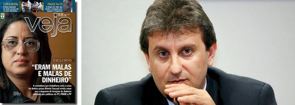 Meire Poza, que administrava a contabilidade do doleiro Alberto Yousseff, alvo principal da Operação Lava-Jato, revela, em entrevista à revista Veja, que ele fazia a ponte entre grandes empreiteiras e políticos, atuando no financiamento de campanhas políticas; "eram malas e malas de dinheiro", diz ela, que decidiu colaborar com a Polícia Federal; na reportagem, ela cita André Vargas (sem partido-PR), Luiz Argôlo (PP-BA), que seria o mais próximo ao doleiro, e Cândido Vaccarezza (PT-SP), que teria tentado realizar negócios com fundos de pensão