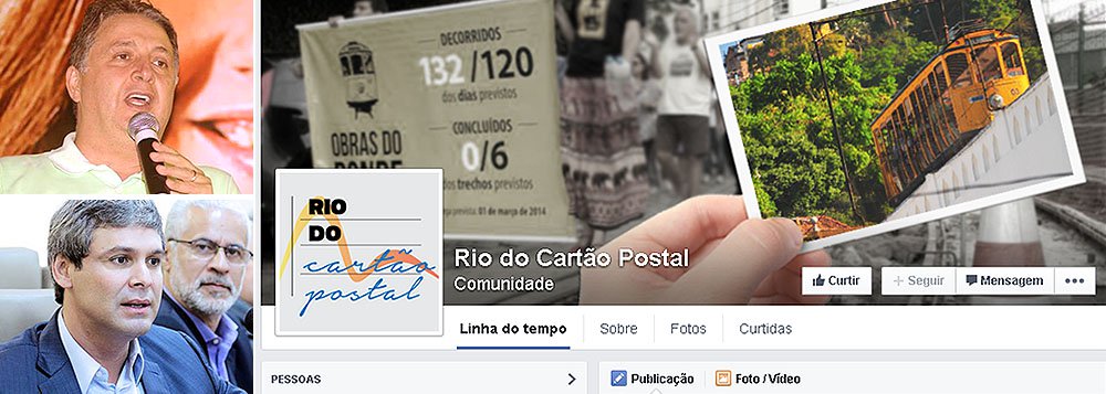 Chamado de Rio do Cartão Postal e com mais de 33 mil seguidores, perfil dispara críticas aos adversários do senador Lindbergh e usa um bordão do petista que frequentemente fala da distância entre o Rio real e o Rio do cartão postal; os principais alvos de ataques são a explosão dos índices de segurança no Rio de Janeiro e a antiga aliança entre o atual governador Luiz Fernando Pezão (PDMB) e o deputado Anthony Garotinho (PR)