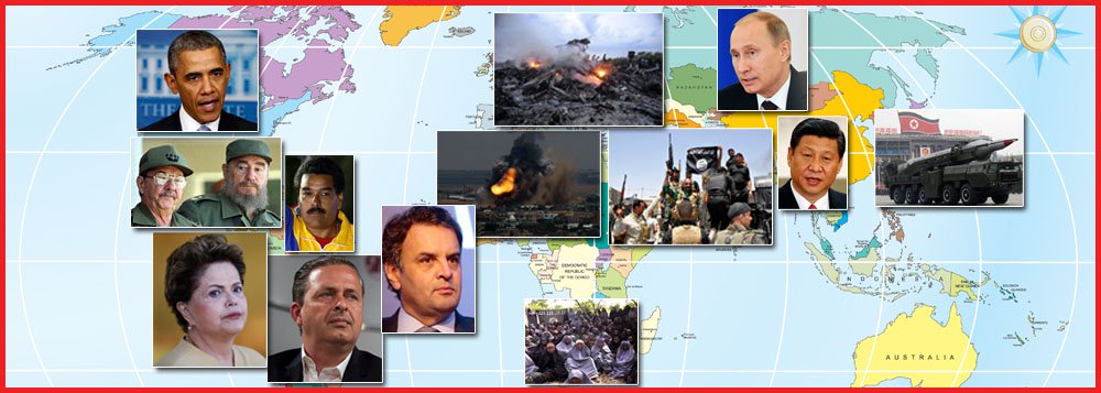 Política externa do Brasil será fortemente aprofundada ou radicalmente alterada, a depender de quem vença as eleições outubro; presidente Dilma Rousseff vai repicar aposta em fortalecimento dos Brics e da Unasul; senador Aécio Neves e ex-governador Eduardo Campos, ao contrário, querem promover aproximação com Estados Unidos e acelerar acordos bilaterais de comércio, em lugar de negociações em grupo; "Nossa atual política externa privilegia o alinhamento ideológico", disse Aécio; "O Mercosul não pode impedir o Brasil de avançar", registrou Campos; "O Mercosul garante empregos no Brasil e na região", demarca Dilma; divergências de sobra