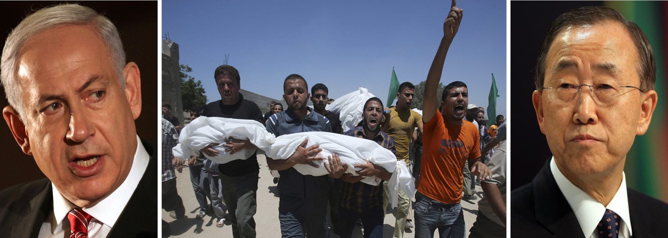 O genocida Benjamin Netanyahu, primeiro-ministro israelense que, segundo a Organização das Nações Unidas, envergonha a humanidade, alcançou mais uma marca indigna neste fim de semana; balanço da Unicef, o Fundo das Nações Unidas para a Infância, revela que ele já matou 296 crianças e adolescentes desde o início da ofensiva em Gaza; elas representam 30% das vítimas civis; "nada causa tanta vergonha quanto matar crianças dormindo", lembrou o secretário-geral da ONU Ban Ki-Moon; no entanto, o criminoso de guerra Netanyahu promete manter o massacre; ele quer mais sangue de inocentes