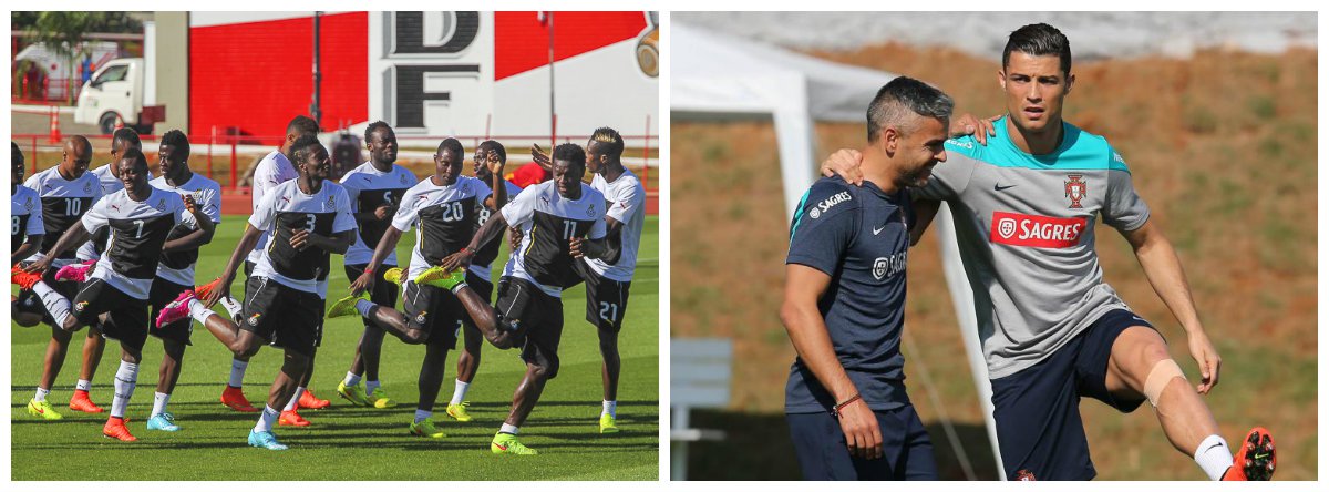 Com 1 ponto cada, as duas seleções precisam vencer e ainda torcer para que a partida entre Alemanha e EUA não termine em empate; caso contrário, portugueses e ganeses estarão fora da competição. O jogo de hoje no Mané Garrincha contará com o mesmo esquema de segurança adotado nas outras três partidas já disputadas em Brasília. Ao todo, 3.448 policiais vão trabalhar dentro e fora do estádio. Também haverá seguranças particulares contratados pela Fifa que vão atuar no interior da arena