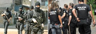 Policiais civis fazem uma operação para cumprir 35 mandados de prisão contra suspeitos de integrar uma quadrilha que controla a venda de drogas em várias comunidades do Rio de Janeiro; também estão sendo cumpridos 45 mandados de busca e apreensão; cerca de 180 policiais da Delegacia de Combate às Drogas (DCOD) e da Coordenadoria de Recursos Especiais (Core) da Polícia Civil fluminense cumprem os mandados em comunidades das zonas norte e oeste do Rio de Janeiro, da Baixada Fluminense e até no estado de São Paulo