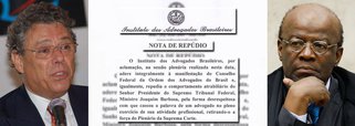 Instituto dos Advogados Brasileiros, presidido por Técio Lins e Silva, emitiu nota de repúdio contra a atitude do ministro Joaquim Barbosa, que nesta quarta (11) expulsou do plenário do STF, com uso de segurança, o advogado Luiz Fernando Pacheco, que faz a defesa de José Genoino; de acordo com o presidente do IAB, Técio Lins e Silva, "trata-se de uma página lamentável da Justiça brasileira e uma mancha insuportável na história do Supremo Tribunal Federal"; entidades e advogados das mais variadas áreas também criticaram atitude de Barbosa