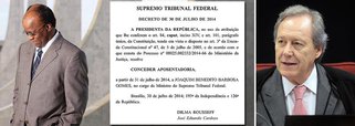 Agora é oficial: a aposentadoria de Joaquim Barbosa do Supremo Tribunal Federal está publicada no Diário Oficial da União, no decreto assinado pela presidente Dilma Rousseff e pelo ministro José Eduardo Cardozo; sua gestão foi marcada por abusos, agressões a colegas, jornalistas, advogados, entidades da magistratura e, sobretudo, a direitos de defesa assegurados pela Constituição Federal; depois de cumprir um papel lamentável à frente da suprema corte, ele poderá desfrutar a aposentadoria em Miami, num imóvel registrado em nome de uma offshore; nesta sexta-feira, Ricardo Lewandowski será eleito presidente do STF, que poderá, enfim, restaurar a sua dignidade