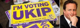 Os avanços do Partido da Independência do Reino Unido (Ukip), que faz campanha pela saída do país da União Europeia, vão aumentar a pressão sobre o primeiro-ministro David Cameron para endurecer sua posição em relação ao bloco e alarmaram muitos no Partido Conservador, que temem perder as eleições nacionais no próximo ano