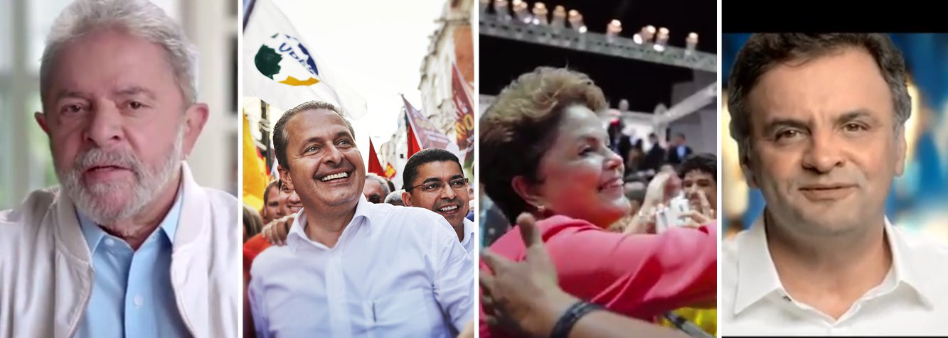 Abertura do horário eleitoral gratuito tem um não candidato como destaque; ex-presidente Lula fechou programa do PT, lembrando ligação com Eduardo Campos; "Tínhamos uma relação de pai para filho", disse; de olho no espólio eleitoral de seu ex-ministro, pediu ao povo para guardar últimas palavras dele; "Nunca, jamais desistir do Brasil"; PSB abriu espaço com homenagem, palavras e cenas de Campos com a população e em família; dono do maior tempo, com mais de 11 minutos, PT mostrou realizações do governo e a presidente Dilma; "Segundo mandato será melhor do que o primeiro", garantiu ela; Aécio Neves, pelo PSDB, fez foco na economia; "As pessoas perderam a confiança"; etapa decisiva da eleição está no ar