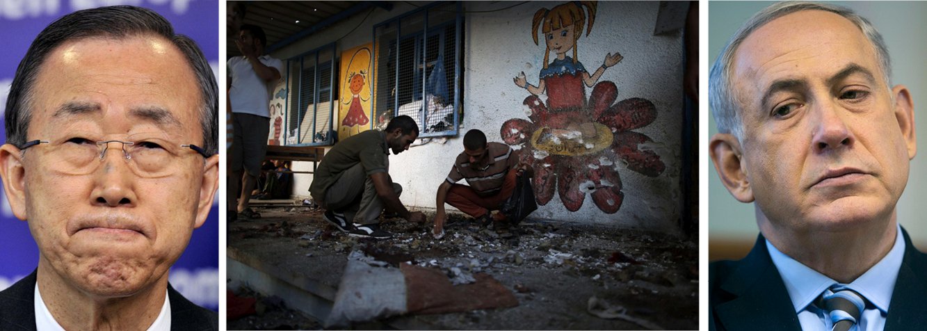 Assim reagiu o secretário-geral da ONU ao saber que o genocida Benjamin Netanyahu bombardeou mais uma escola das Nações Unidas que abrigava refugiados, assassinado mais 16 palestinos; "Foi um ataque condenável. É injustificável. E exige responsabilização e justiça", acrescentou; de acordo com o chefe da ONU, a localização da escola foi comunicada por 17 vezes a militares israelenses, inclusive na noite de ontem (29), horas antes do ataque; o chefe da agência, Pierre Krähenbühl, disse que o ataque ao abrigo foi "uma afronta" e motivo "de vergonha universal"; em menos de um mês, o monstro Netanyahu já assassinou 1,5 mil pessoas; quem será capaz de deter o criminoso de guerra?