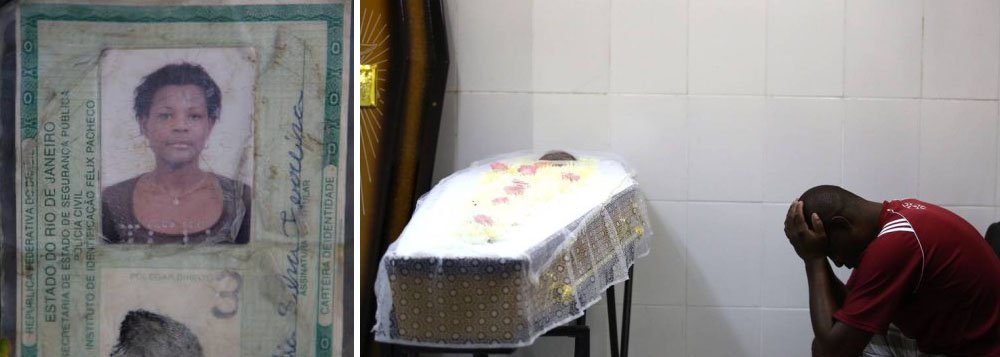 Alexandre Fernandes da Silva disse que a esposa, a auxiliar de serviços gerais Cláudia Ferreira da Silva, foi atingida quando saiu para comprar pão, e não em troca de tiros, como disse a polícia do Rio; "Vivemos à mercê dos fora da lei e da polícia, que deveria nos proteger", disse, durante o velório; depois de atingir Cláudia com três tiros, PMs tentaram prestar socorro colocando-a no porta-malas da viatura, mas ela caiu no caminho e chegou morta no hospital