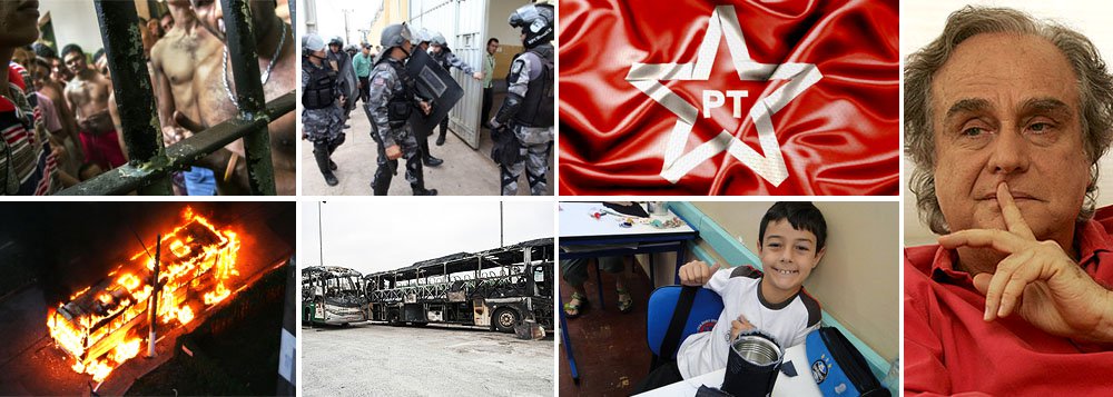 Colunista Arnaldo Jabor afirma que o Brasil está "com ódio de si mesmo" e vê um país "irreconhecível". Segundo ele, ônibus queimados, presos decapitados, crianças assassinadas por pais e mães, como o menino Bernardo, são fruto de um mesmo fenômeno. "O Brasil está com ódio de si mesmo. Cria-se um desespero de autodestruição, e o país começa a se atacar", diz ele. Mas de quem seria a culpa? Do Partido dos Trabalhadores, é claro. "A chegada do PT ao governo reuniu em frente única os dois desvios: a aliança das oligarquias com o patrimonialismo do Estado petista. Foi o pior cenário para o retrocesso a que assistimos", afirma; para o colunista, o Brasil só estará a salvo se for possível "tirar do poder esses caras"; Jabor partiu para o vale-tudo