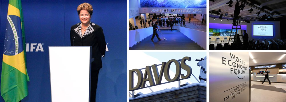 A presidente Dilma fala em Davos um dia depois de queda forte na Bovespa, disparada do dólar e relatório do Fundo Pimco crítico ao Brasil; sua missão será transmitir aos investidores globais a ideia de que o país respeita contratos, controla a inflação e as contas públicas e está pronto para um novo ciclo de desenvolvimento; clima é de expectativa no mercado diante da mensagem que será levada por Dilma