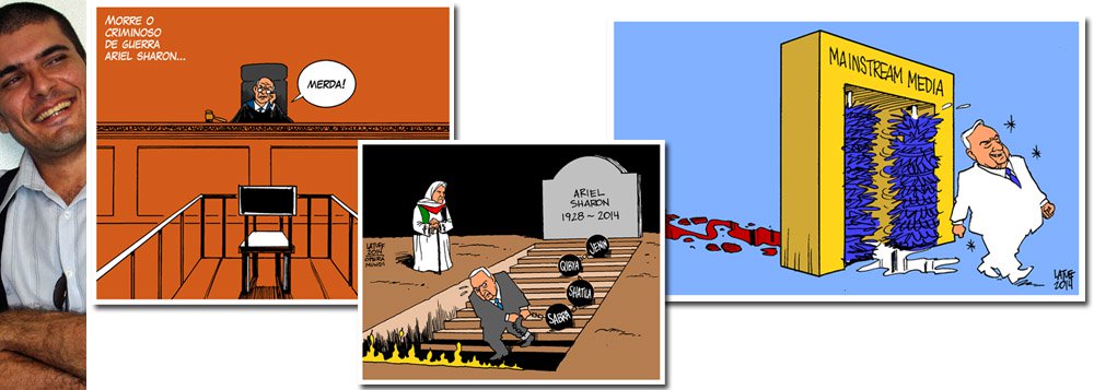 Ao 247, o cartunista Carlos Latuff, que já foi apontado pelo Centro Simon Wiesenthal como um dos maiores antissemitas do mundo, afirma que sua missão é retratar "os dois lados" do conflito no Oriente Médio: "o apartheid israelense e a resistência palestina"; ele afirma que a resistência é reverso da moeda do apartheid; "Cobram dos palestinos atitudes pacíficas enquanto saturam o terreno com tropas, constroem muros e assentamentos e despejam bombas de fósforo branco em áreas densamente habitadas", diz ele