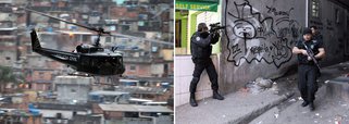 Policiais civis estão na comunidades da Rocinha e do Vidigal, na zona sul da cidade do Janeiro, para cumprir 16 mandados de prisão e 43 de busca e apreensão; objetivo é desarticular uma quadrilha de estelionatários, que agia havia três anos, e movimentava R$ 50 mil por mês com a ajuda de um motoboy 