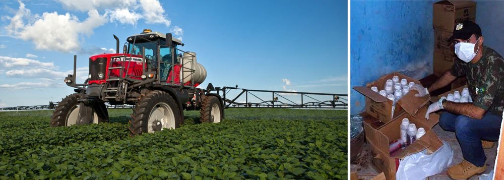 Primeira ação da Agência Estadual de Defesa Agropecuária do Maranhão (Aged) de Balsas aconteceu no município de Fortaleza dos Nogueiras, onde foram encontrados 101 litros de produto sem registro para venda; já no município de Balsas, foram interditados mais 24.400 litros de defensivos agrícolas