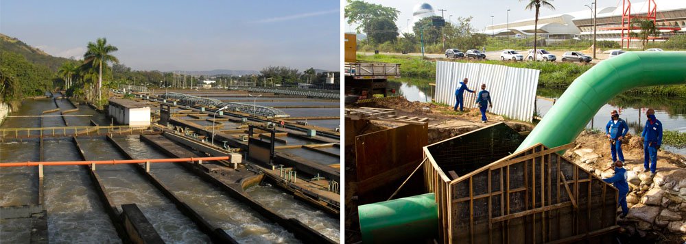 Apenas 16,8% (R$ 127,6 milhões) dos R$ 759,4 milhões previstos pelo governo estadual foram gastos em obras de saneamento em 2013; os dados são do ministério das Cidades; segundo relatório da Companhia Estadual de Águas e Esgotos (Cedae), de 2012, o desperdício de faturamento da empresa chega a 50%, o que significa que a companhia recebeu somente por metade de sua produção