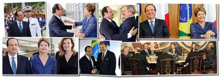 Em visita relâmpago, presidente e batalhão formado por 8 ministros e líderes de 50 empresas francesas estreitam cooperação comercial com o país; Hollande conquistou o governo Dilma Rousseff ao declarar apoio ao projeto contra espionagem dos EUA, à vaga permanente no Conselho de Segurança da ONU e ao acordo de livre comércio entre o Mercosul e a União Europeia; em contrapartida, forçou lobby para a venda de caças Rafale à FAB, mas essa é uma briga difícil; leia reportagem de Roberta Namour, correspondente do 247 na França