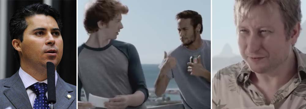 ... até uma propaganda inofensiva de guaraná vira exemplo de “bullying”; no Congresso, o deputado Marcos Rogério (PDT/RO) apresentou um requerimento contra o comercial “pegadinha”, com o astro Neymar, alegando que a propaganda estimula trotes a estrangeiros na Copa; mais: ele quer promover uma audiência pública sobre o tema; assista