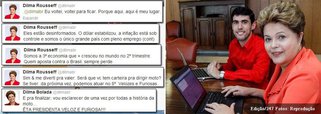 Presidente abre página no Facebook, ocupa espaço no Instagram e volta a tuitar; em longa troca de mensagens com o fundador do site Dilma Bolada, hoje, em Brasília, Dilma Rousseff vai de assuntos sérios a brincadeiras; para ela, revista Economist "está desinformada" ao criticar a economia brasileira; batalha por marco regulatório na internet mundial foi confirmado; e ficou a promessa de mais tuítes pela frente: "Eu voltei, voltei para ficar, porque aqui, aqui é o meu lugar", divertiu-se a presidente; com popularidade em alta e crescendo nas pesquisas eleitorais, ela está feliz; confira a íntegra das tuitadas