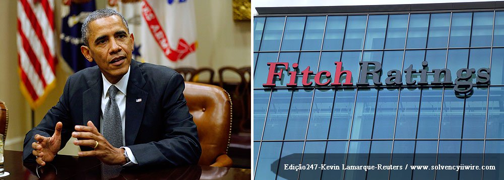 Agência de classificação de risco ameaça reduzir rating "AAA" do país de Barack Obama e cita como justificativa a disputa política sobre a elevação do teto da dívida; "Embora a Fitch continue acreditando que o teto será elevado em breve, a disputa política e a reduzida flexibilidade de financiamento pode elevar o risco de default dos EUA", informou em comunicado; limite para o acordo é até esta quinta-feira