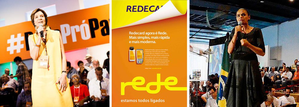 Banco da família Setubal muda o nome da empresa de cartões Redecard, onde foram investidos R$ 11 bilhões, para Rede, revelando que a aproximação entre o grupo financeiro e a então candidata Marina Silva era mais do que política; traria também sinergias empresariais; Neca Setubal, uma das donas do banco, foi uma das principais financiadoras da Rede Sustentabilidade, que naufragou por falta de assinaturas; no entanto, mesmo fora da corrida presidencial, Marina Silva continua defendendo o "tripé macroeconômico", que traria juros maiores, e vem tentando aproximar o candidato Eduardo Campos de seus apoiadores