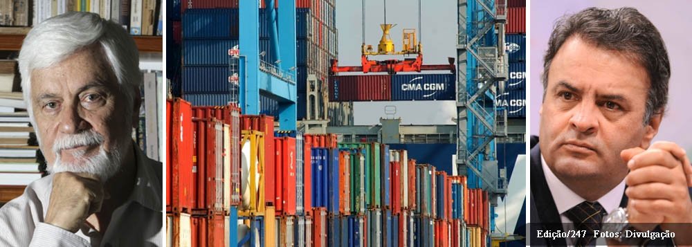 Economista Edmar Bacha, que se assume como tucano, diz que Brasil está preso a uma armadilha de baixo crescimento e atribui isso aos altos níveis de proteção ao setor produtivo; ele diz que o Brasil é um dos países que menos importam no mundo e afirma ainda que o BNDES se transformou num gigante "balofo" e numa "desgraça", que acabou substituindo o papel do sistema financeiro tradicional; Bacha prega também o que chama de "desfazimento" da política econômica; conselheiros de Aécio defedem agenda liberal