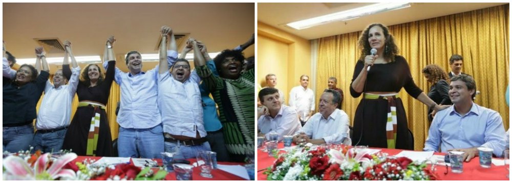 Partido comunista retirou a candidatura da deputada federal e líder da legenda na Câmara, Jandira Feghali, ao governo do estado; senador Lindbergh Farias fez o convite, em nome da candidatura e do PT, para que Jandira seja a candidata ao senado pela Frente Popular construída pelos dois partidos