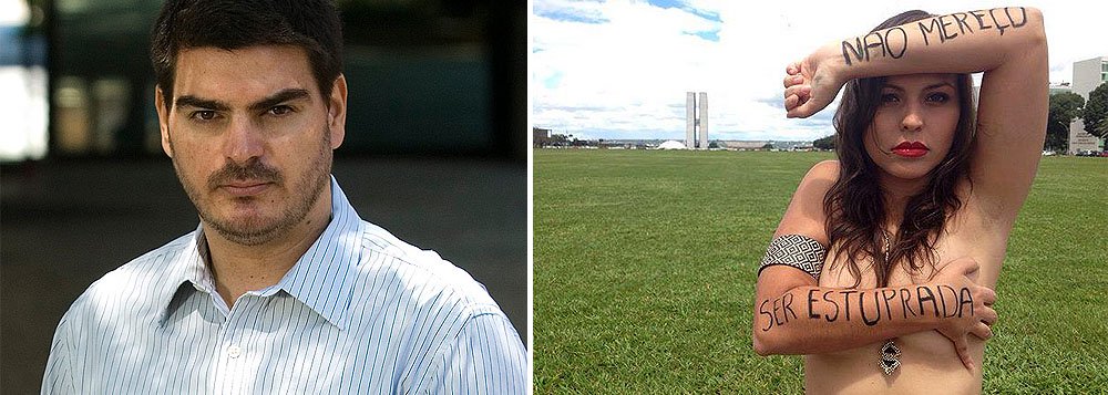 Blogueiro de Veja.com tem uma sugestão para conter a violência contra a mulher; "seria recomendável, sim, que as moças apresentassem um pouco mais de cautela, mostrassem-se um tiquinho só mais recatadas, e preservassem ligeiramente mais as partes íntimas de seus corpos siliconados. Não tenho dúvidas de que “garotas direitas” correm menos risco de abuso sexual", diz ele; jornalista Nana Queiroz protestou ontem contra essa visão de mundo