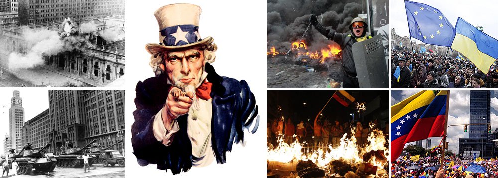Nas décadas de 60 e 70, os Estados Unidos derrubavam governos democraticamente eleitos alegando razões geopolíticas: era preciso deter o avanço soviético; hoje, o modelo é mais sofisticado; envolve protestos de ruas, campanhas nas mídias sociais e atentados contra civis, para que os governos sejam responsabilizados pelas mortes de seus próprios cidadãos; foi o que aconteceu na Ucrânia, onde atiradores ligados às forças que hoje estão no poder alvejaram civis; na Venezuela, roteiro é o mesmo e vice-presidente americano Joe Biden deu a senha para o golpe; melhor ficar em estado de alerta