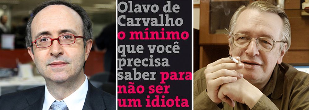 "Grande Olavo de Carvalho", diz Reinado Azevedo, ao abordar o lançamento do livro "O mínimo que você precisa saber para não ser um idiota", do guru do conservadorismo no Brasil. "Leia esse livro de Olavo de Carvalho. Ninguém, no Brasil, escreve com a sua força e a sua clareza. Tampouco parece fácil rivalizar com a sua cultura, fruto da dedicação, do trabalho no claustro, da aplicação, não da busca de brilharecos", diz o colunista de Veja.com; se ele recomenda com tanto ardor, coisa boa não pode ser