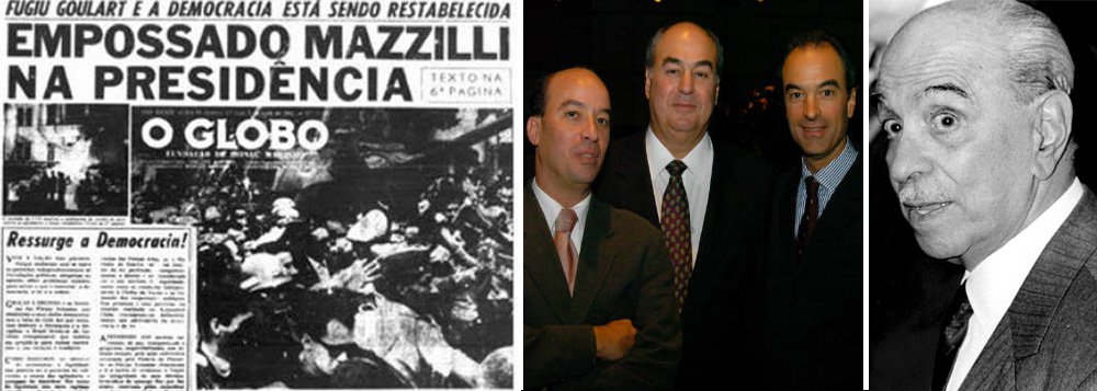 Em 1964, quando João Goulart foi deposto pelos militares, a Globo noticiou o golpe que lançou o Brasil nas trevas como a restauração da democracia; quase 50 anos depois, os Marinho pedem desculpas, como se aquele tivesse sido um erro meramente editorial; na verdade, foi uma aposta comercial, que permitiu à Globo se transformar num dos maiores grupos de mídia do mundo, contando com favores oficiais