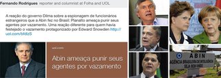 No momento em que Brasil e Alemanha lideravam um movimento nas Nações Unidas contra a espionagem norte-americana, uma reportagem da Folha, feita a partir de um caso de 2003, avacalha a situação; congressistas Ricardo Ferraço (PMDB-ES), Ronaldo Caiado (DEM-GO) e Álvaro Dias (PSDB-PR) agora querem convocar autoridades a explicar no Congresso a suposta espionagem brasileira; Big Brother Obama agradece