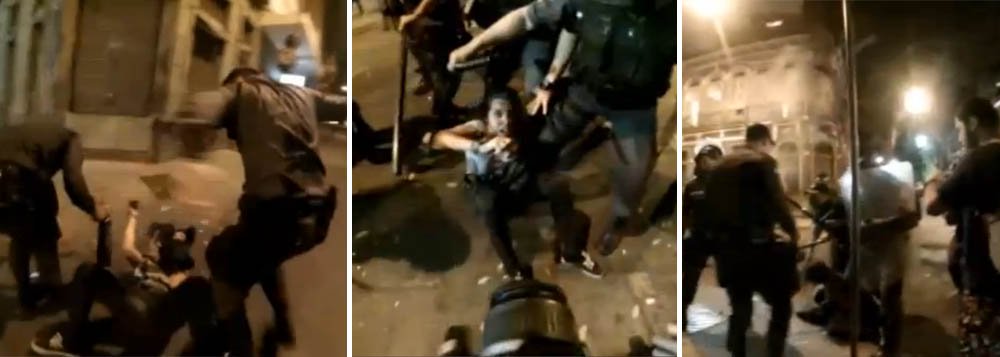 Estudante em Londres que fazia registro fotográfico sobre protestos no Rio, carioca Leslie Messias é agredida, no chão, com cassetetes, socos e pontapés por PMs; em seguida, foi levada para a delegacia; "o pior ato dela foi protestar contra a corrupção que domina o País", disse a mãe; assista