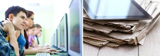 Pesquisa da Universidade da Georgia, nos EUA, sobre os graduandos em jornalismo do ano de 2012 mostrou que sete entre 10 estudantes preferiam ler as notícias em portais digitais ou redes sociais em vez da mídia impressa; como no ano anterior, mais da metade dos graduandos havia lido um blog um dia antes da pesquisa