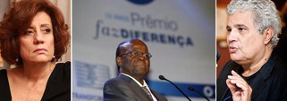 Jornalista Miriam Leitão, colunista de economia do Globo, saiu em defesa de Joaquim Barbosa, em resposta a artigo publicado pelo colega Ricardo Noblat no mesmo jornal; disse que o presidente do Supremo Tribunal Federal, além de educado, tem notável saber jurídico; um dia antes, Noblat desceu o sarrafo no ministro que, segundo ele, teria sido escolhido em função da cor e não teria compostura para o cargo; recentemente, o chefe do Poder Judiciário recebeu, dos Marinho, o prêmio Faz Diferença