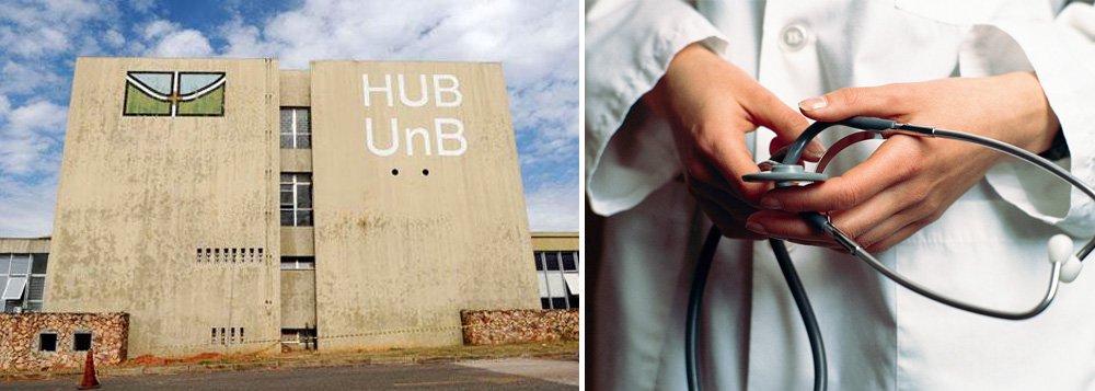 Os cerca de 200 manifestantes reivindicam melhorias nas condições de atendimento; os estudantes do Hospital Universitário de Brasília pedem, sobretudo, uma definição quanto à administração do hospital, que é vinculado à UnB