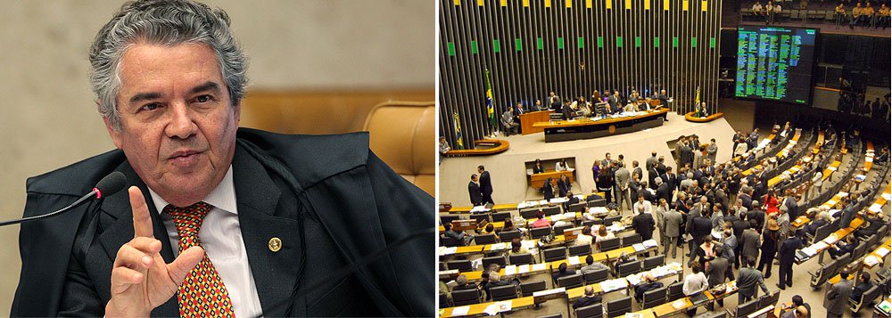 Marco Aurélio decidiu suspender o corte de salário de um servidor da Casa que ganha acima do teto constitucional, de R$ 29.462,25, valor máximo pago aos servidores públicos; Mesa Diretora da Casa pode optar por estender os efeitos da decisão para todos os 1.371 servidores na mesma situação