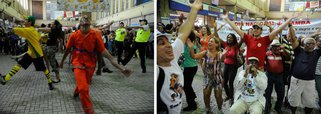 Um flash mob (aglomeração instantânea) no saguão da estação de trem da Central do Brasil abriu as comemorações do Dia Nacional do Samba, que se estenderão até sábado em vários pontos da cidade