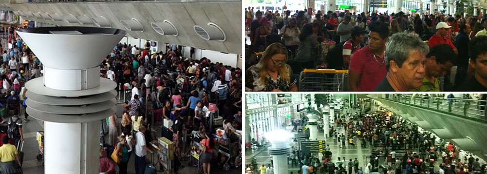 "A TAM sempre voou em Belém e até com mais chuva. E agora alega excesso de chuva pelos cancelamentos de voos. ANAC, SAC, MP, PROCON, cadê vocês?", protestou a blogueira do Pará Vera Paoloni; neste domingo, centenas de passageiros foram prejudicados com voos cancelados da companhia aérea, que alegava problemas na pista do Aeroporto Internacional de Belém