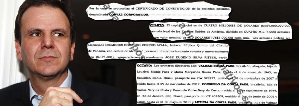 Em editorial, Jornal do Brasil cobra investigação sobre a origem dos recursos das empresas Vittenau e Conval, que pertencem aos familiares do prefeito do Rio de Janeiro, Eduardo Paes