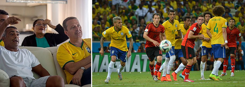 Deputado federal Romário anunciou decisão do PSB durante partida da Seleção contra o México, pelo Instagram, com imagem do presidenciável socialista Eduardo Campos em sua casa, no Rio: "Torcemos muito, mas, infelizmente, o resultado foi ruim para nós. Assisti o jogo com o presidente nacional do meu partido, Eduardo Campos. Neste encontro, como não poderia ser diferente, o presidente ratificou minha candidatura ao senado!"