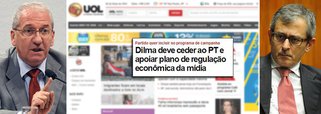 Proposta de regulação econômica dos meios de comunicação, evitando a formação de monopólios ou oligopólios no setor, será o novo cavalo de batalha da sucessão presidencial; tema, inicialmente proposto por Franklin Martins no governo Lula, deve ser retomado pela presidente Dilma num eventual segundo mandato e já assusta grupos tradicionais, como a Folha, de Otávio Frias; manchete do Uol, do grupo Folha, nesta quarta, sinaliza que a resistência será forte