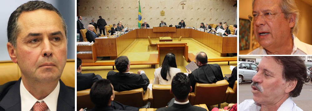 Supremo Tribunal Federal marcou para quarta (25) o julgamento dos recursos dos condenados na Ação Penal 470, que tiveram o trabalho externo cassado pelo presidente da Corte, Joaquim Barbosa; com a liberação dos recursos para julgamento pelo novo relator do processo, ministro Luís Roberto Barroso, o plenário vai julgar os pedidos de Delúbio Soares, José Dirceu, Romeu Queiroz e Rogério Tolentino; também será julgado o pedido de José Genoino para voltar a cumprir prisão domiciliar