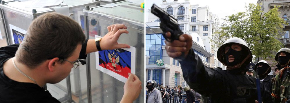 Separatistas rebeldes realizaram referendo sobre autonomia política no país neste domingo (11), enquanto novos conflitos reforçaram temores de uma guerra civil; confrontos foram registrados no entorno de uma torre de televisão no subúrbio da cidade rebelde de Slaviansk; governo ucraniano chamou o referendo de farsa criminosa e líderes ocidentais ameaçam com mais sanções contra a Rússia a persistir o que consideram um esforço para desestabilizar a nação
