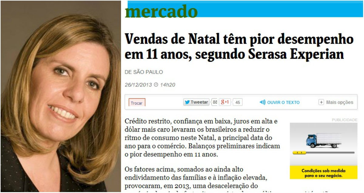 "A ênfase em dados negativos é uma característica geral da Folha", avalia a jornalista Suzana Singer, em sua coluna deste domingo; segundo ela, "quem passa os olhos pelos títulos da Folha pode ficar com a mesma impressão que a empresária" Luiza Trajano, que afirmou que a imprensa só vê o lado do copo vazio